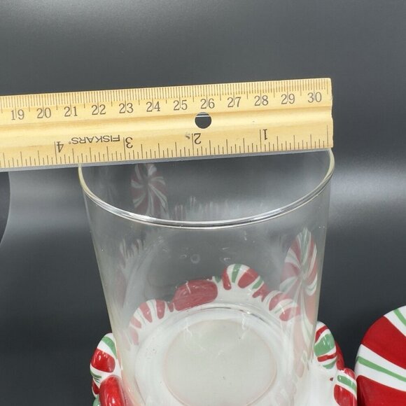 ST NICHOLAS SQUARE Candy Greetings Ceramic Candy Dish Canister Jar Container VTG - Picture 7 of 14